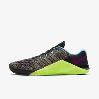 Nike Metcon 5 AMP - Férfi Edzőcipő - Fekete/Zöld/Kék/Rózsaszín